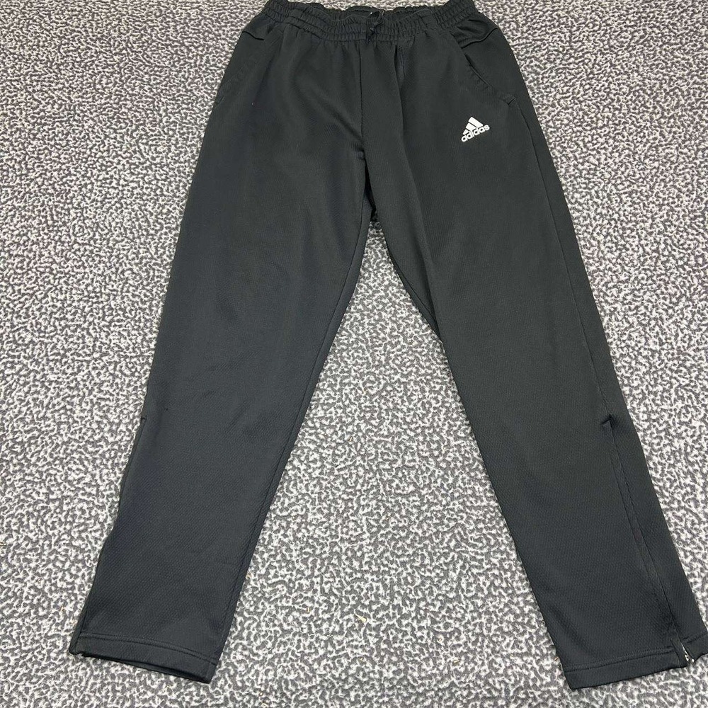 Adidas Sweatpants Men Medium‎ Black Plain Drawstring Adult 28x30